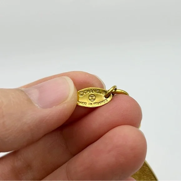 Chanel Vintage Rhombus CC Evening Drop Link Pendant Chain Necklace - Picture 5 of 5